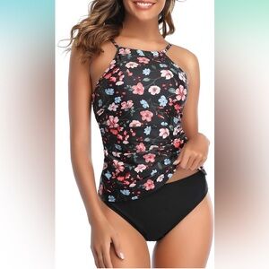 NWT Tempt Me Floral Black Bikini Set